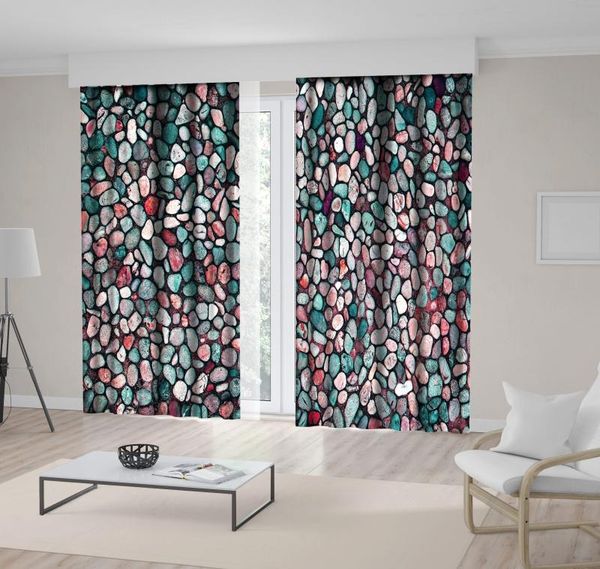 

curtain & drapes colorful stones rocks natural decorating material rustic country home style po green red beige