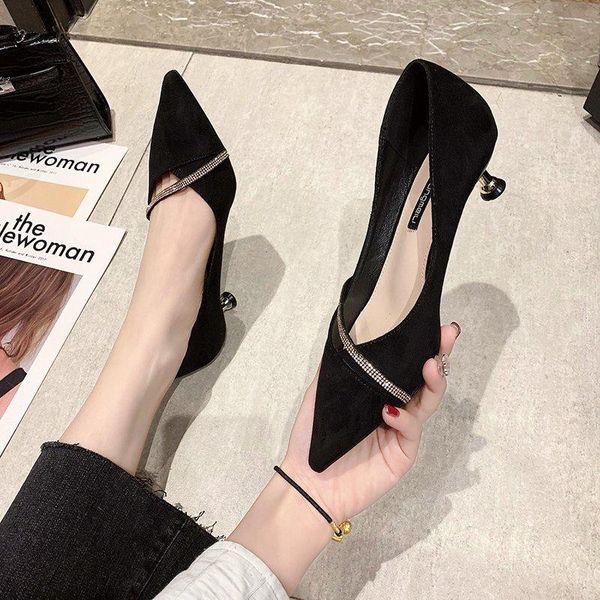 

dress shoes women's high heels pumps ladies fashion pointed wedding casual party 2021, Black