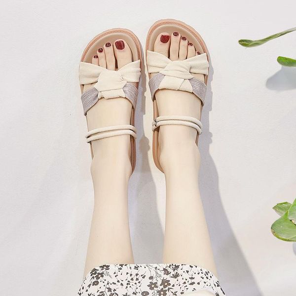 

sandals shoes women slippers summer 2021 flat sandales femmes, Black