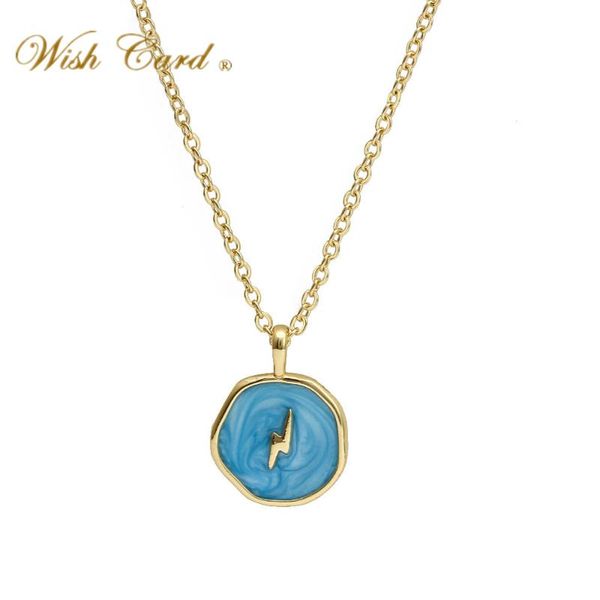 

pendant necklaces wish card 6 colors enamel moon necklace for women colorful fashion charms accessories party jewelry couples, Silver