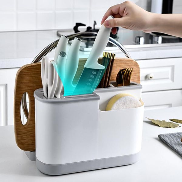

hooks & rails multifunctional spoon fork chopstick kitchenware storage rack holder box stand plastic drain board lid racks pp cleaning tool