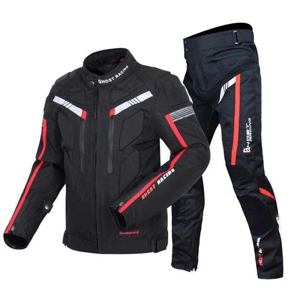 

motorcycle riding men's locomotive racing cross country waterproof anti drop motorcycle pull suit summer2021, Black;white