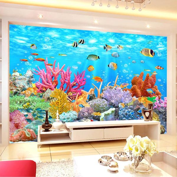 

wallpapers custom 3d mural wall paper coral seabed world background murales de pared room wallpaper landscape for kids' murals