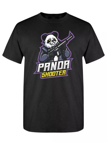 

panda shooter tee men's -image by shutterstock, White;black