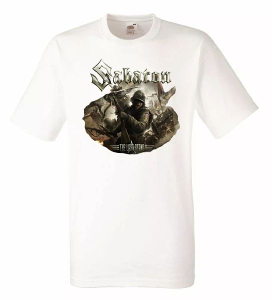

sabaton the last stand white mens t-shirt men rock band tee shirt, White;black