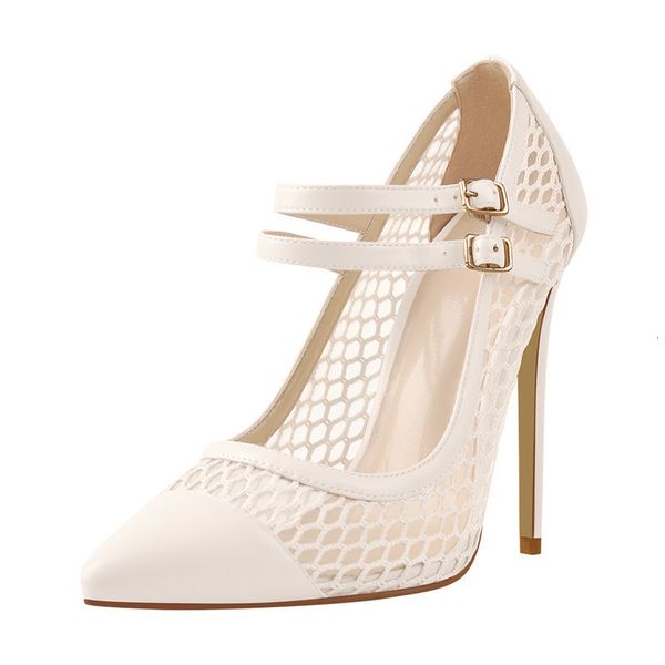 

sandals women's pointed toe fashion thin heels mesh pumps shoes woman big size us5~us15, Black