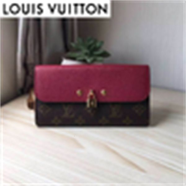 

chain real brand red designer long luxury compact 32xb wallet women m61835 leather old wallet flower wallets spell purse purple clutches eve