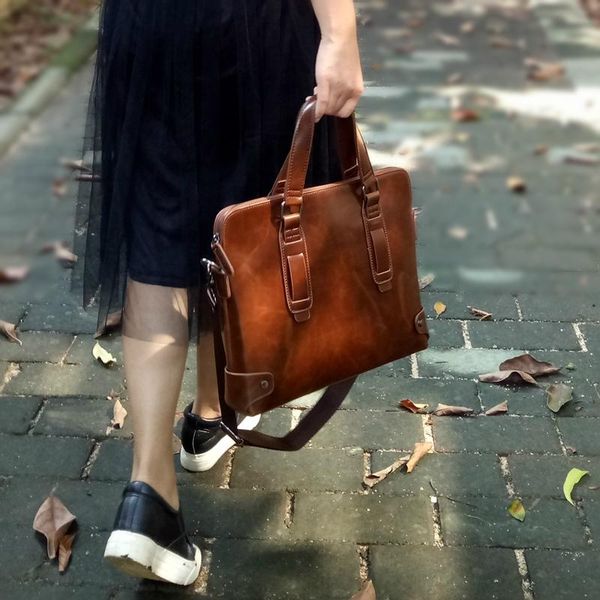 

briefcases tidog handbag women's retro fashion casual leather bag briefcase