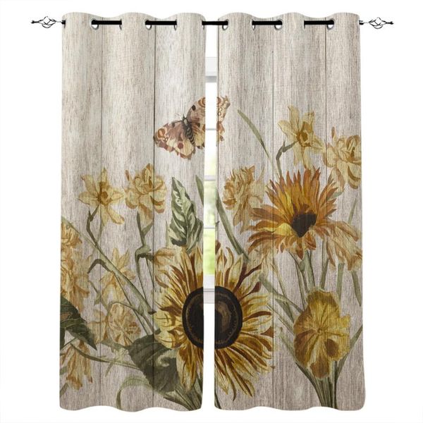 

curtain & drapes sunflower rustic garden window curtains dark living room bathroom bedroom kitchen indoor kids panels with grommet