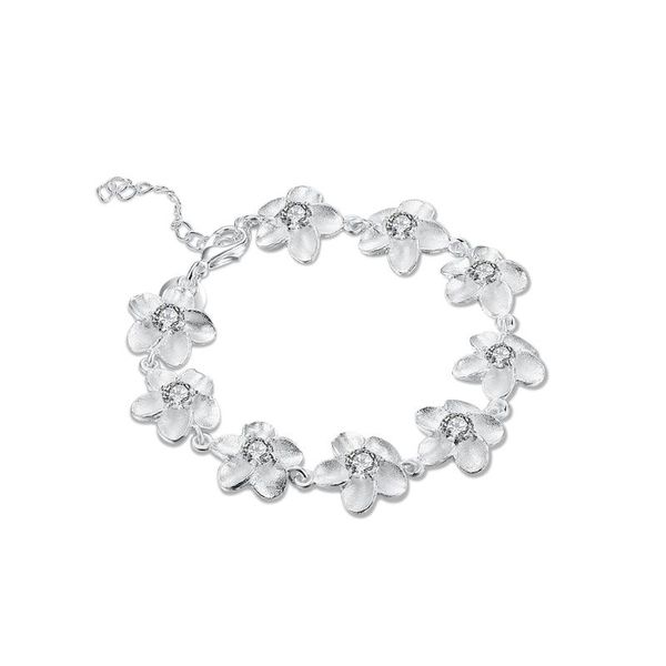 

charm bracelets foreign trade flower silver decoration rolo bracelet plum blossom pendant 925 buckle lucky, Golden;silver