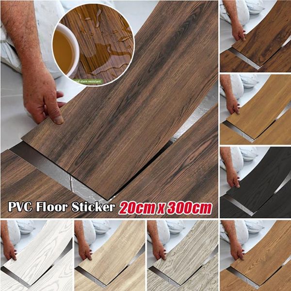 

wood grain floor sticker waterproof self-adhesive bedroom decoration wallpaper home decor 20x300cm wallpapers