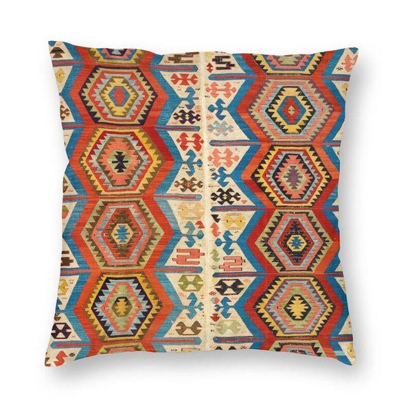 

cushion/decorative pillow central anatolia antique multicolour konya kilim print case home decor retro bohemian ethnic art cushion cover for