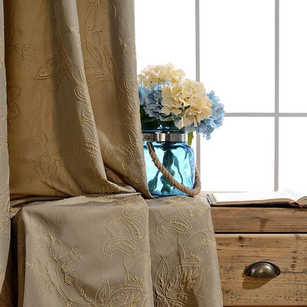 

curtain & drapes jacquard window light luxury retro structured curtains for living room bedroom