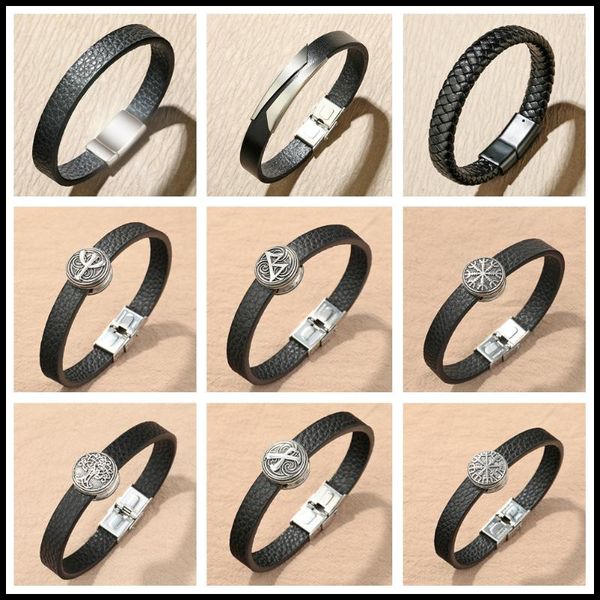 

bangle slavic symbol men bracelet awe compass tree of life celtic bracelets vintage jewelry boyfriend women gift, Black