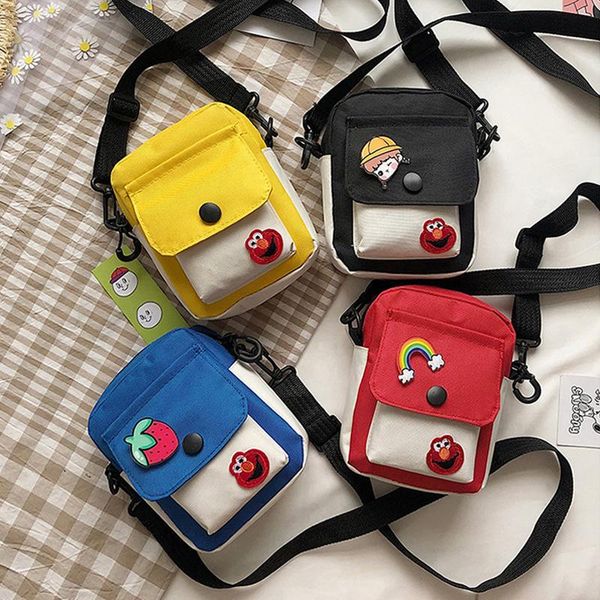 

cross body cute canvas cartoon bag student fresh and sweet small literature art girl phone purse handbag shoulder messenger