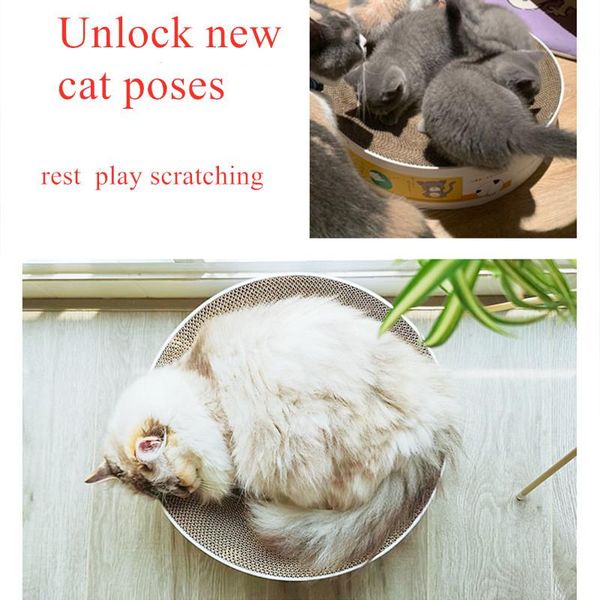 

cat beds & furniture the scratching board round nest toy oversized corrugated paper claw sharpener is playable and does not drop debris