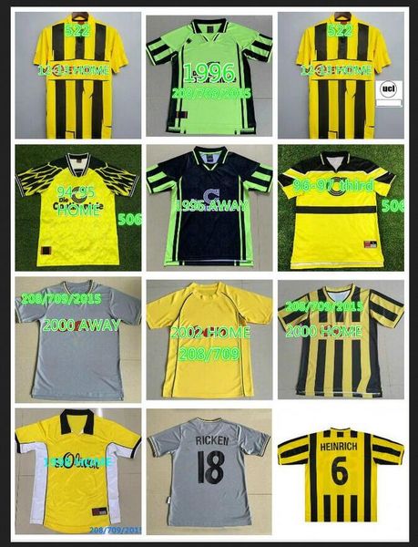 

98 99 retro 01 02 soccer jerseys 00 02 classic football shirts lewandowski rosicky bobic koller 95 96 97 94 95 12 13 reus moller qwmf, Black;yellow