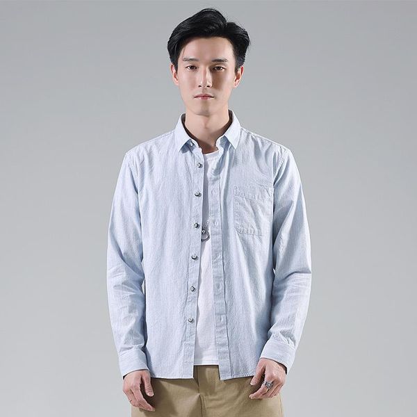 

dongyu men's | autumn shirt cotton solid color casual all-match long sleeve shirts, White;black