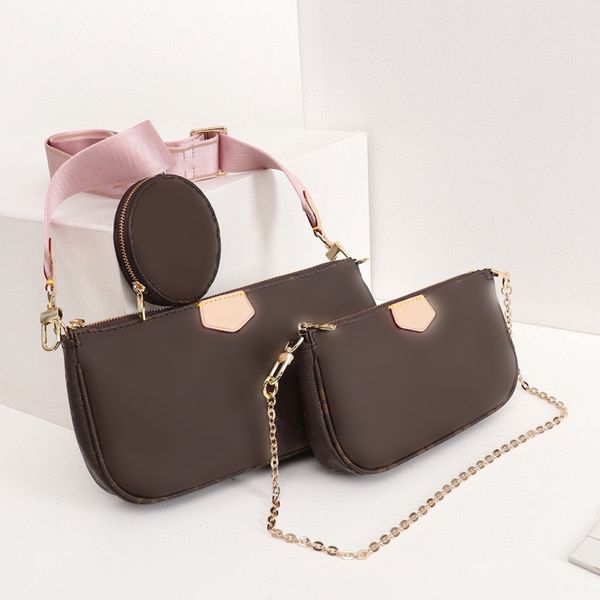 

luxury bag classic pu leather handbags 3 bags inside designer handbag m44813