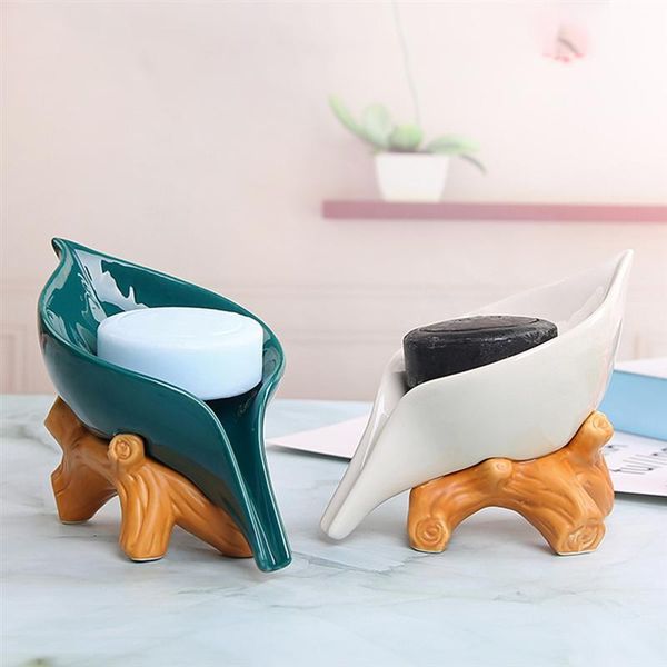 

ceramic drain soap dish tray rack bathroom holder container accessories dishes