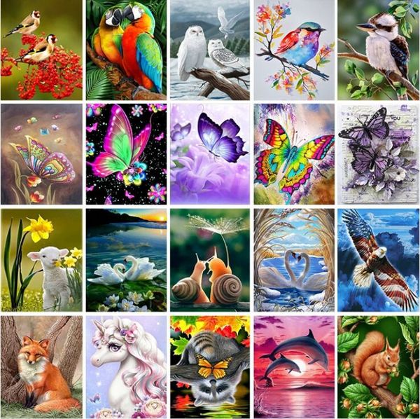 

frameless 2021 40*50cm 5d diy diamond painting cross stitch kit diamond mosaic embroidery landscape animal bird snail 3d round diamond gift