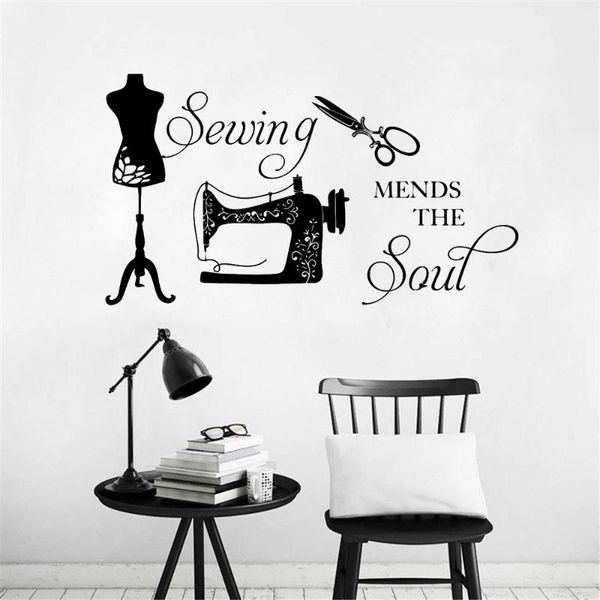 

wall stickers sewing decals salon decor home rooms decoration haircut decal mural hand make ph292