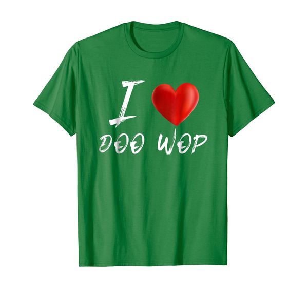 

i love heart doo wop music t shirt, White;black