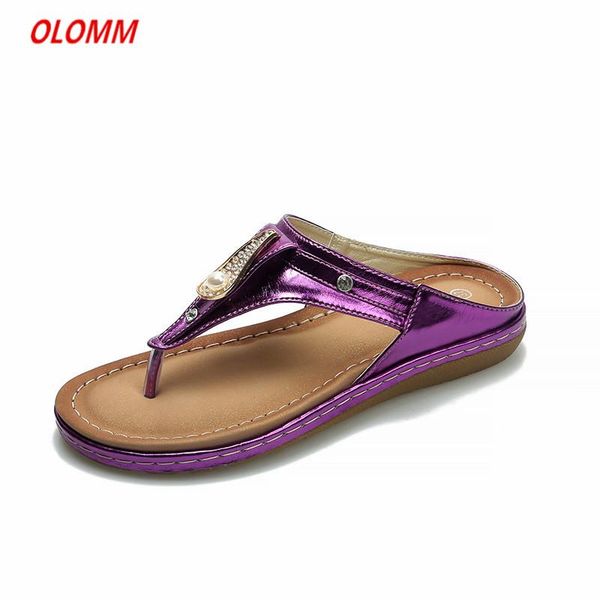 

slippers 2021 crystal string bead clip toe women flats rome rhinestone flip flops lady summer beach slides, Black