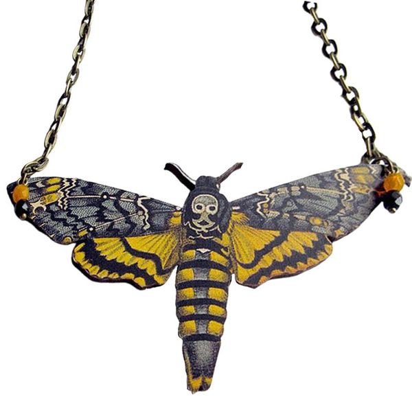 

pendant necklaces 2021 skull moth & moon shape necklace women's fashion metal retro accessories party jewelry, Silver