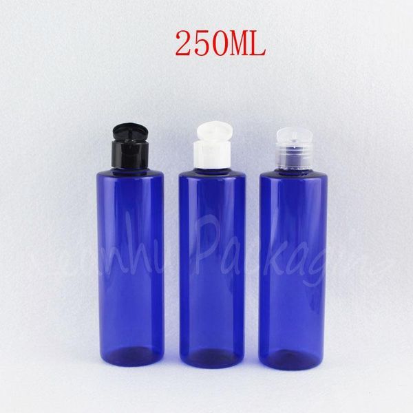 

storage bottles & jars 250ml blue flat shoulder plastic bottle , 250cc empty cosmetic container shampoo / lotion toner sub-bottling (20 pc/l