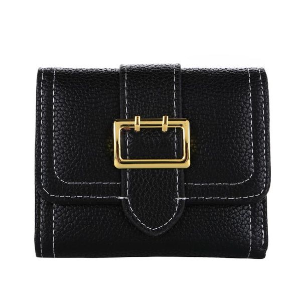 

korean version women's litchi pattern buckle wallet belt small 3% off card bag zero purse women man, White