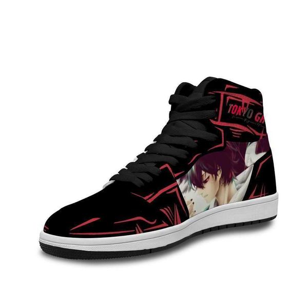 

2021 tokyo ghoul leather basketball shoes ins for women soft low flat shoe