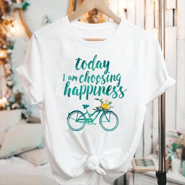 

graphic short sleeve cartoon letter women flower watercolor cute summer fashion print female clothes tees t shirt, White