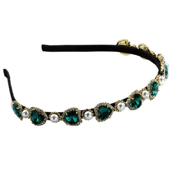 

hair clips & barrettes baroque jewelry hoop heart glass drill glitter rhinestone thin headband c1fe, Golden;silver