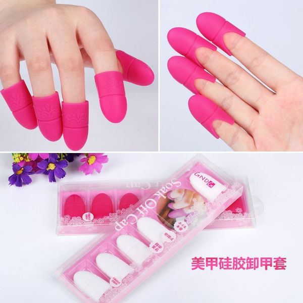 

set manicure tool soft silicone cotton napkin clip potherapy nail remover