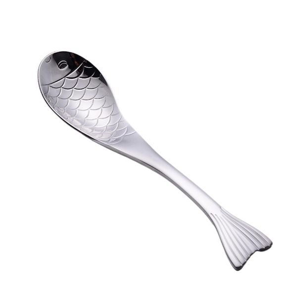 

spoons soup spoon dessert kitchen drinking tool dinner stainless steel coffee tea home multifunction flatware restaurant fish shape