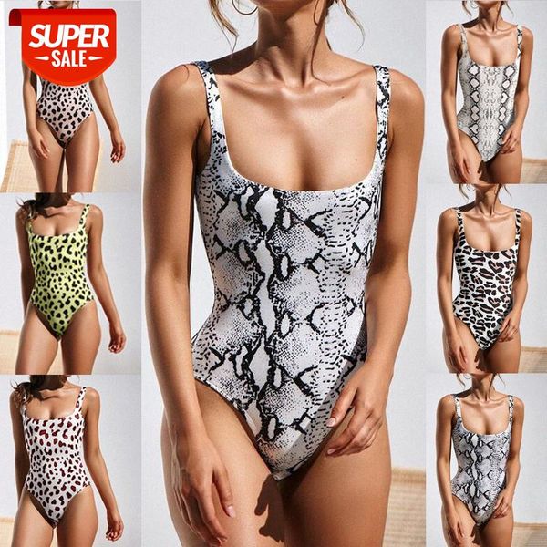 

bathing suits leopard snake print swimsuit female one-piece bikini women #9k00, White;black