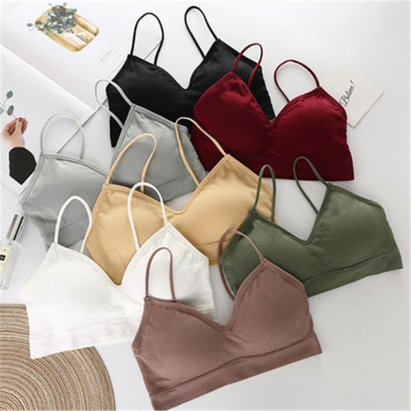 

yoga outfit sports bra women solid underwear padded seamless bras wireless push up brassiere gym fitness  workout crop top