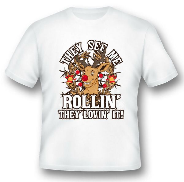 

they see me rolling deer shirt hunting black or white tee shirt, White;black