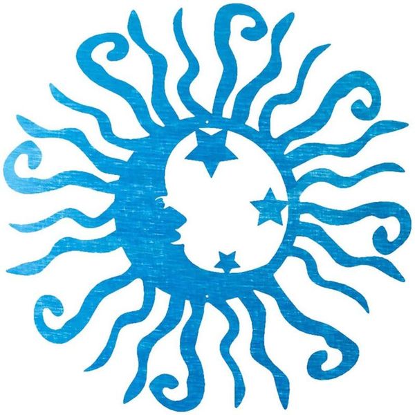 

Solar Moon Metal Wall Art Steel Outdoor Decor Active Reflective - Fairy Garden Backyard Novelty Items
