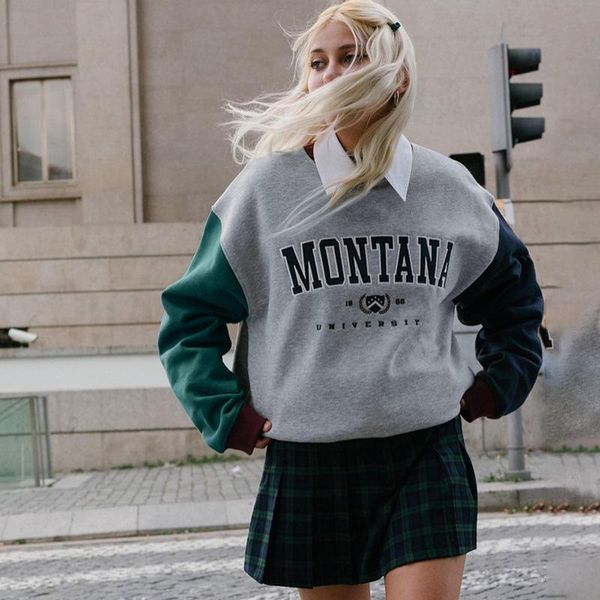 

women's hoodies & sweatshirts nclagen streetwear fashion letter embroidery long sleeve women casual harajuku pullovers gothic patchwork, Black