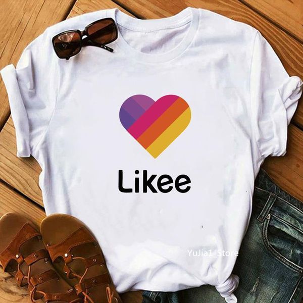 

summer love likee russia style women t shirt tees cool streetwear graphic custom drop, White