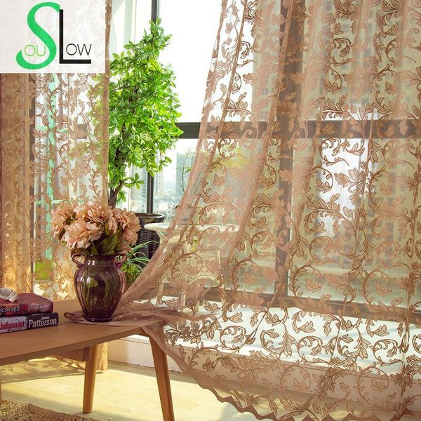 

slow soul coffee curtain fabric high grade embroidered curtains for living room tulle kitchen bedroom sheer ready made luxury & drapes