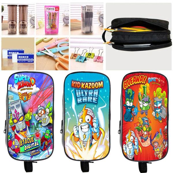 

super zings pencil case children's cartoon pen bag students stationery superzings boys girls makeup box cosmetic bags & cases