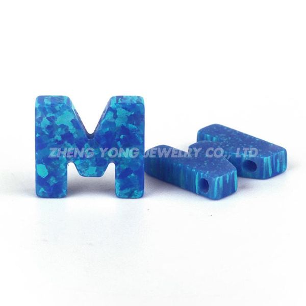 

other factory price op05 fire blue synthetic opal letter m gems stone