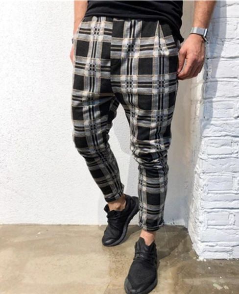 

men's pants selling european and american slim personality leisure sports striped fashion tethers, Black
