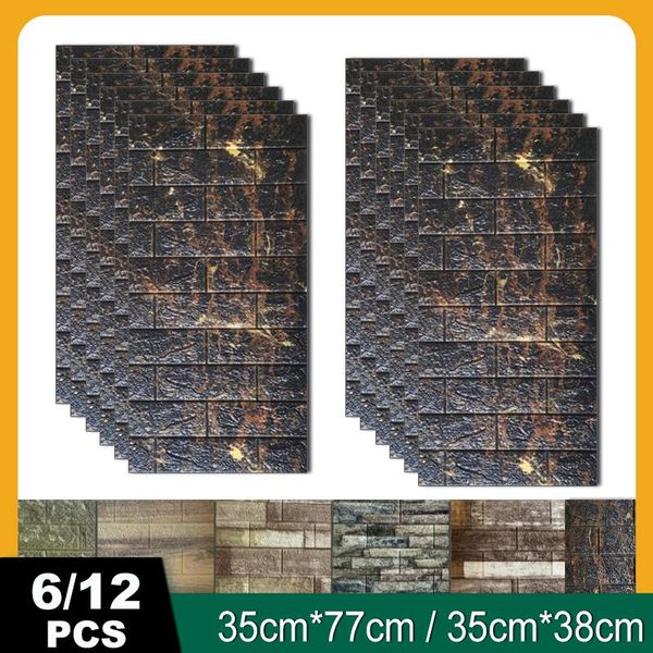 

wall stickers 3d brick foam self-adhesive wallpaper waterproof covering panel for kids living room diy background decor