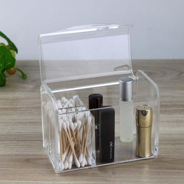 

bathroom storage & organization huntoo dustproof cosmetics for cotton acrylic makeup box organizer containers cosemetics pads holder with li