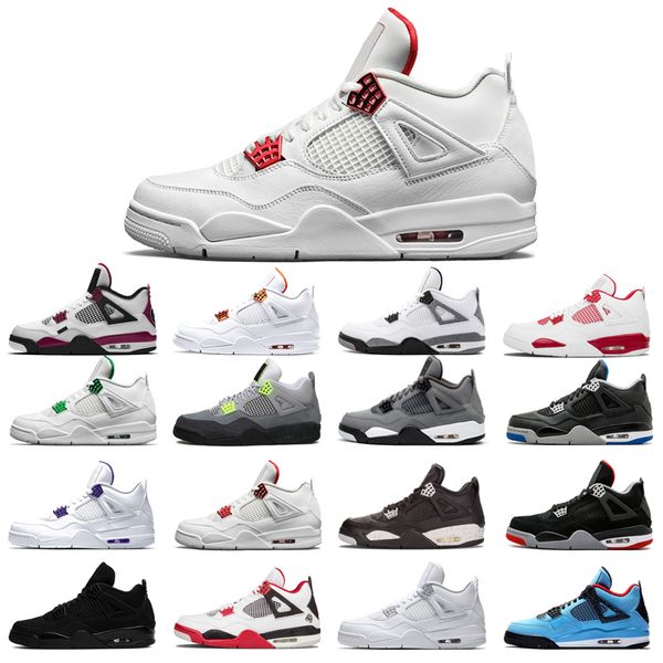 

4 4s basketball shoes men woman black cat court purple university red neon bred alternate motorsport metallic white cement cool grey classic