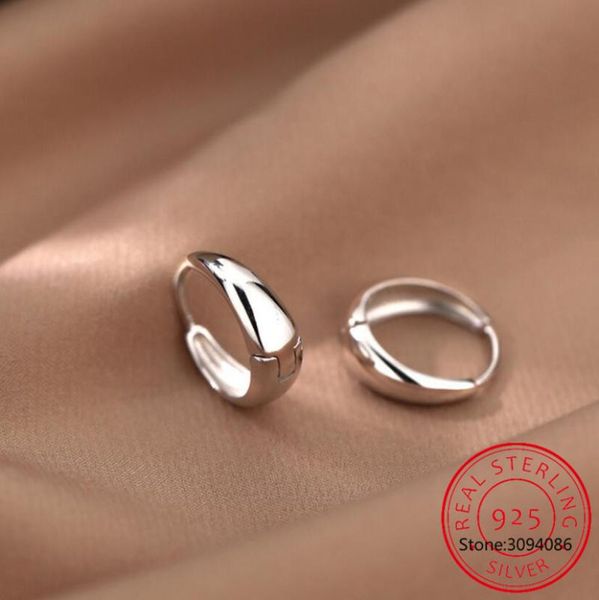 

hoop & huggie genuine 100% 925 sterling silver minimalist geometric wide gothic earrings for women party punk hip hop fine jewelry, Golden;silver
